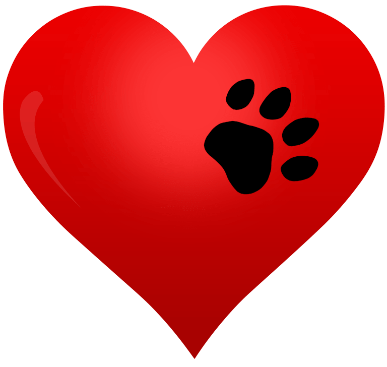 Heart with paw print